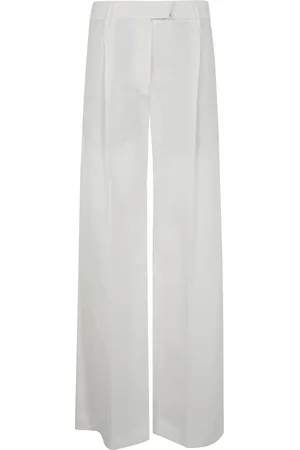 Brunello Cucinelli Broeken, Dames, Wit, M, Stijlvolle Wide Leg Broek