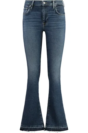 7 for all Mankind Jeans, Dames, Blauw, W27, Katoen, Luxe Vintage Bootcut Jeans met Rafelrand