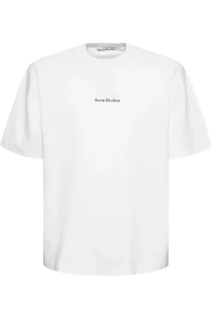 Acne Studios Tops, Heren, Wit, S, Katoen, Stamp Logo T-shirt