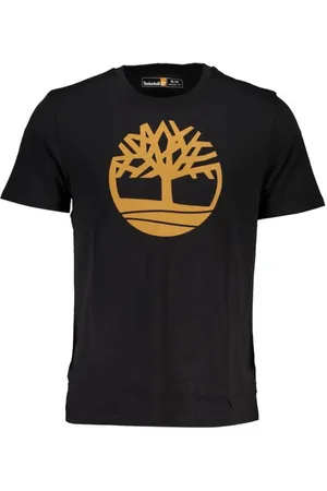 Timberland Tops, Heren, Zwart, L, Katoen, Zwart T-shirt met logo print