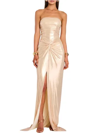 Retrofete Kleedjes, Dames, Wit, S, Glinsterende Strapless Maytal Jurk