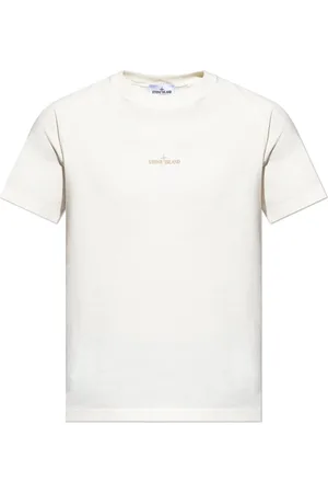 Stone Island Tops, Heren, , S, Katoen, T-shirt met bedrukt logo