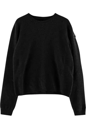Moncler Truien, Heren, Zwart, S, Katoen, Cotton Knit Biker Sweater