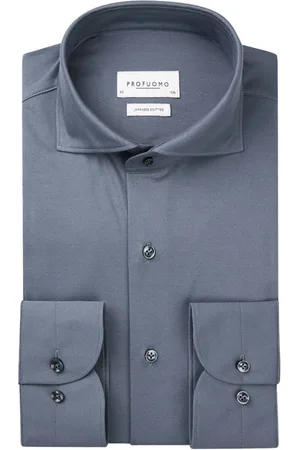 Profuomo Overhemden, Heren, Blauw, S, Denim, X-Cutaway Denim Overhemd