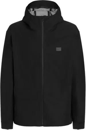 Dolce & Gabbana Jassen, Heren, Zwart, L, Zwarte rits capuchonjas