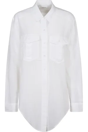 Isabel Marant Blouses & Shirts, Dames, Wit, S, Katoen, Witte Shirt Nath-Gz