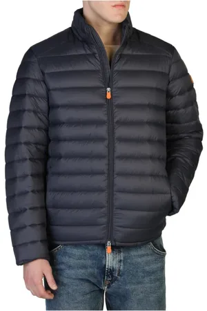 save the duck Jassen, Heren, Grijs, S, Nylon, Winterjas met Rits Monochroom