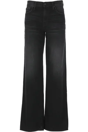 Mother Jeans, Dames, Zwart, W27, Katoen, Zwarte Wide Leg Jeans voor Vrouwen