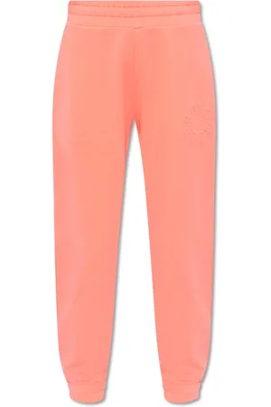 Moncler Broeken, Dames, Roze, L, Katoen, Trackpants met reliëflogo