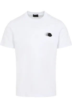 Moncler Tops, Heren, Wit, L, Katoen, T-shirt met korte mouwen