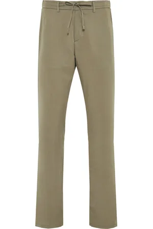 CANALI Broeken, Heren, Groen, S, Lyocell Trekkoordbroek met Zakken