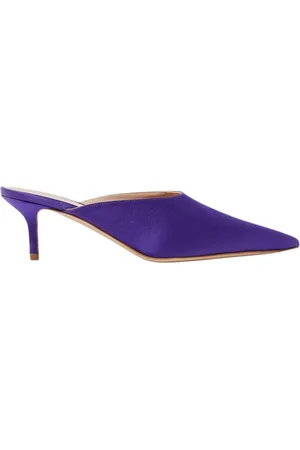 Scarosso Schoenen, Dames, Paars, 37 EU, Laura Paarse Zijden Muiltjes met Hak