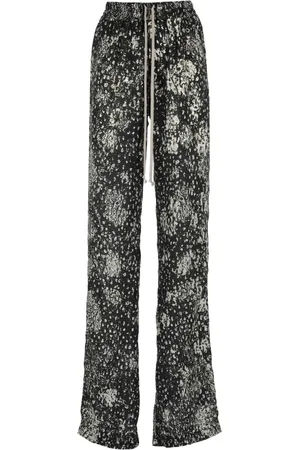 Rick Owens Broeken, Dames, Zwart, S, Zwarte broek met elastische tailleband en zakken