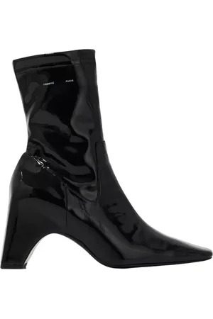 COPERNI Schoenen, Dames, Zwart, 38 EU, Leer, Zwarte lak enkellaarsjes met hak