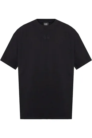 44 Label Group Tops, Heren, Wit, M, Katoen, T-shirt met geborduurd logo en ronde hals