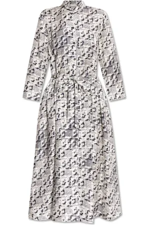 Tory Burch Kleedjes, Dames, Wit, S, Jurk met trekkoord taille