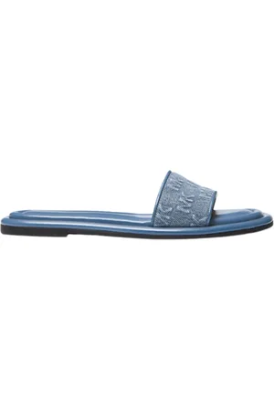 Michael Kors Schoenen, Dames, Blauw, 39 EU, Katoen, Sneakers Dana Slide Union Wash