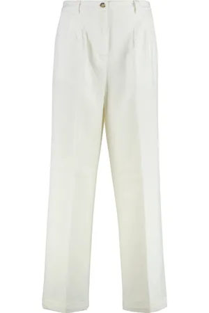A.P.C. Broeken, Dames, Wit, M, Katoen, Wijde Katoenen Broek