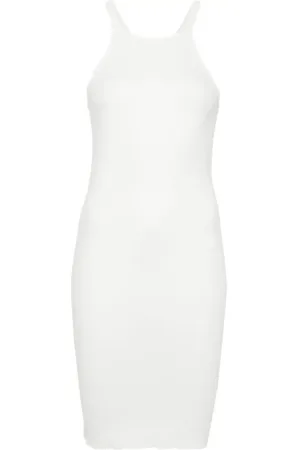Rick Owens Kleedjes, Dames, Wit, M, Katoen, Racerback Jurkje