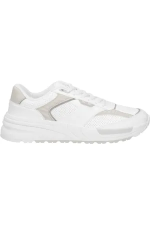 EA7 Schoenen, Heren, Wit, 42 2/3 EU, Polyester, Witte Sneakers met Contrastinzetten