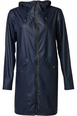 Danwear Jassen, Dames, Blauw, L, Stijlvolle regenjas met capuchon