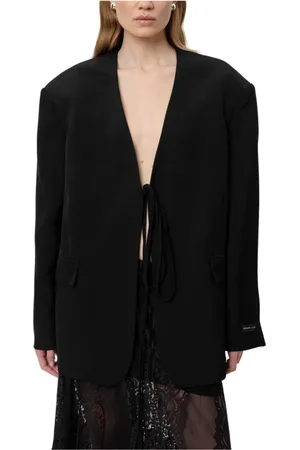 Herskind Jassen, Dames, Zwart, S, Indiana Zwarte Blazer Gedurfde Structuur