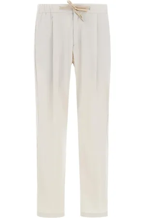HERNO Broeken, Heren, Grijs, XL, Nylon, Lichtgrijze Trekkoordbroek Ss 25