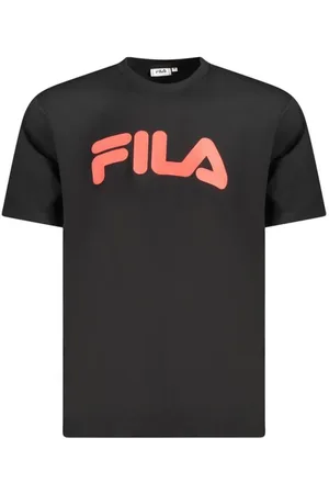 Fila Tops, Heren, Zwart, S, Katoen, Zwarte Katoenen Crew Neck T-Shirt