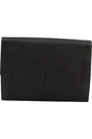 Saint Laurent Pre-owned, Dames, Zwart, ONE Size, Leer, Pre-owned Leather clutches