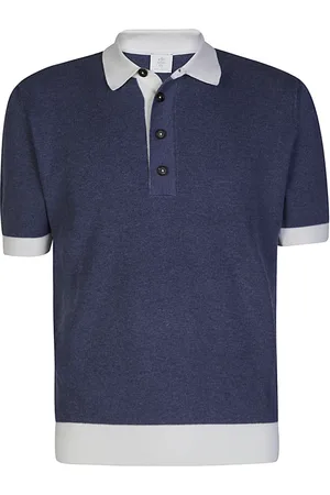ELEVENTY Tops, Heren, Blauw, L, Katoen, Katoen Kasjmier Polo Shirt
