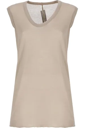 Rick Owens Tops, Dames, , XS, Katoen, Katoenen V-Hals Mouwloze Top