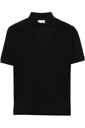 Saint Laurent Tops, Heren, Zwart, S, Katoen, Cassandre Piqué Polo Shirt