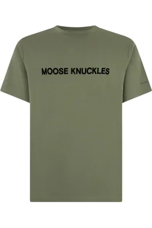 Moose Knuckles Tops, Heren, Groen, XL, Conway Tee in Kelp Groen