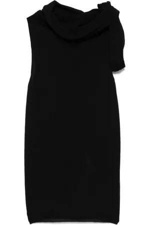 Rick Owens Tops, Dames, Zwart, L, Zwarte Cowl Neck Top zonder mouwen