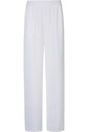 ELEVENTY Broeken, Dames, Wit, XS, Polyester, Flowy Japanse triacetaat palazzo broek