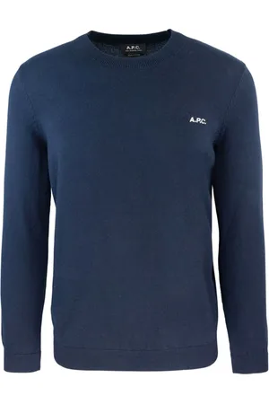 A.P.C. Truien, Heren, Blauw, S, Katoen, Trui met ronde hals