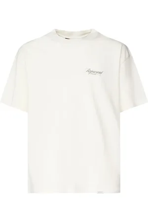 Represent Tops, Heren, Wit, S, Wit Jersey T-shirt met Logo Print