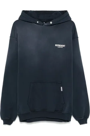 Represent Sweatshirts & Hoodies, Heren, Blauw, M, Katoen, Marineblauwe klassieke sweatshirt met buidelzak