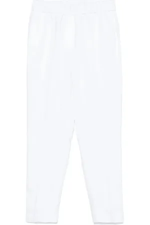 PESERICO SIGN Broeken, Dames, Wit, XL, Witte elastische tailleband broek