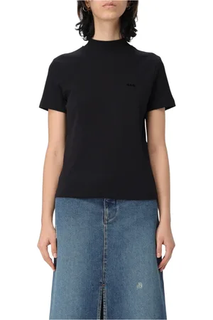 A.P.C. Tops, Dames, Zwart, S, Katoen, Stijlvol T-shirt