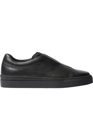 Scarosso Schoenen, Heren, Zwart, 44 EU, Leer, Luca Slip-On Sneakers