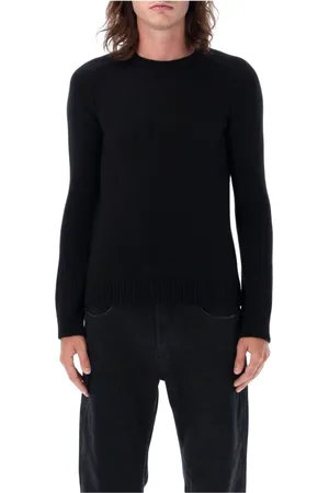Saint Laurent Sweatshirts & Hoodies, Heren, Zwart, M, Luxueuze Cashmere Gebreide Trui - Zwart Aw 23