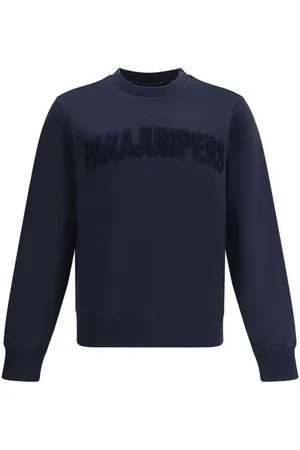 Parajumpers Sweatshirts & Hoodies, Heren, Blauw, 2Xl, Katoen, Gestanste Monogram Katoenen Sweatshirt met Ronde Hals