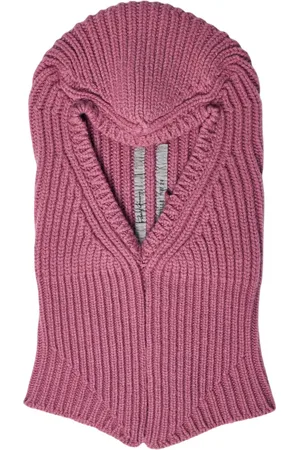 Rick Owens Accessoires, Dames, Roze, ONE Size, Wol, Skull Balaclava