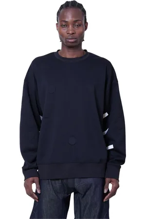 WALTER VAN BEIRENDONCK Sweatshirts & Hoodies, Heren, Zwart, S, Tekst Print Crewneck Sweatshirt