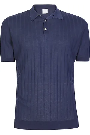 ELEVENTY Truien, Heren, Blauw, 3Xl, Katoen, Katoen Crepe Polo Shirt