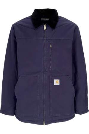 Carhartt Jassen, Heren, Blauw, XL, Katoen, Canvas Jas Donkerblauw/Zwart