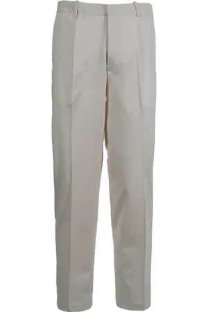 Circolo Broeken, Heren, Grijs, L, Linnen, Linnen broek met knoopsluiting
