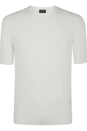 Ermenegildo Zegna Truien, Heren, Wit, M, Katoen, Katoenen Stitch T-shirt