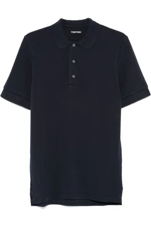 Tom Ford Tops, Heren, Blauw, M, Stijlvolle Blauwe Poloshirt